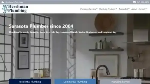 Sarasota Plumbing custom website design - service area pages and mobile optimization